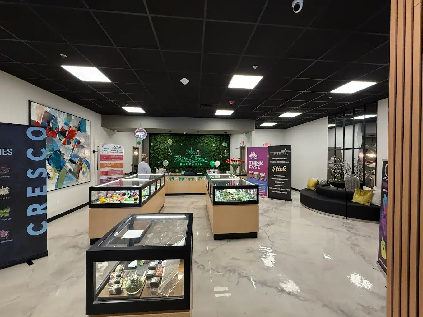 Indoor shot of Zaza Green dispensary