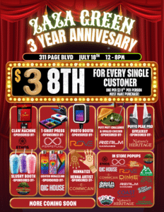 Zaza Green 3 Year Anniversary Popup